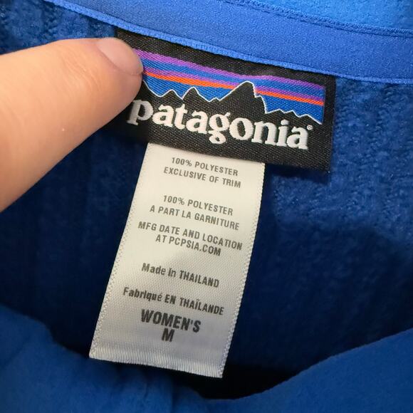 Patagonia Women's Cables Jacket Ribbed Fleece Blue Full Zip Medium Outdoor - Picture 7 of 7